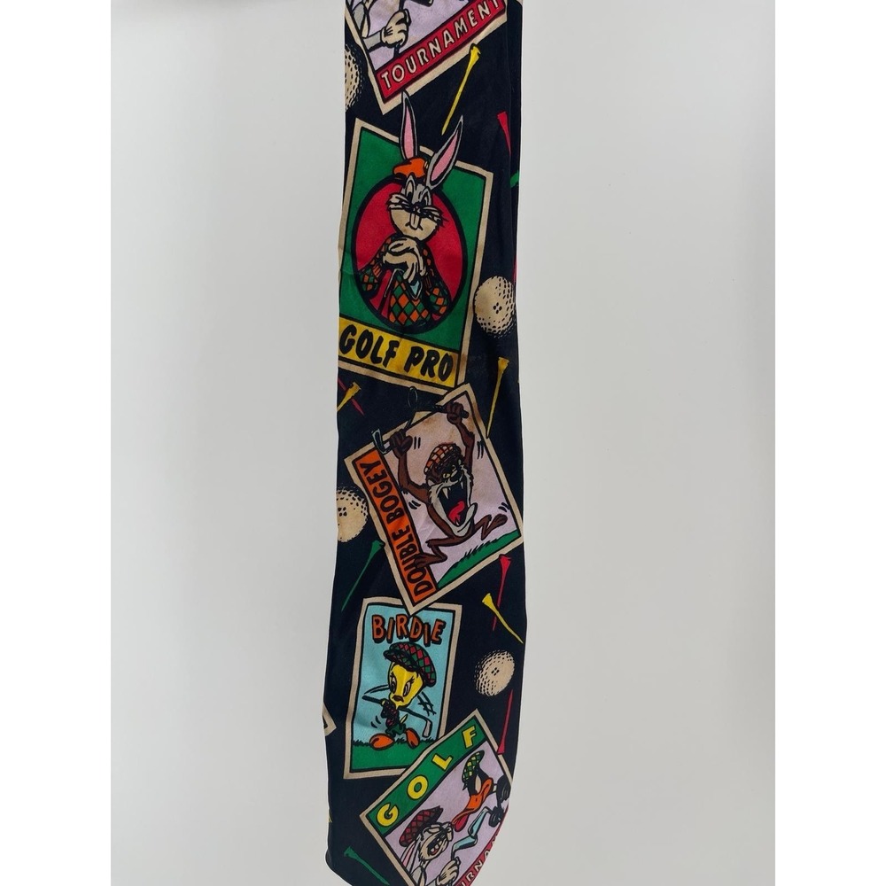 Vintage Looney Tunes Golf Silk Tie‎ 1991 Warner Bros USA Made Korea